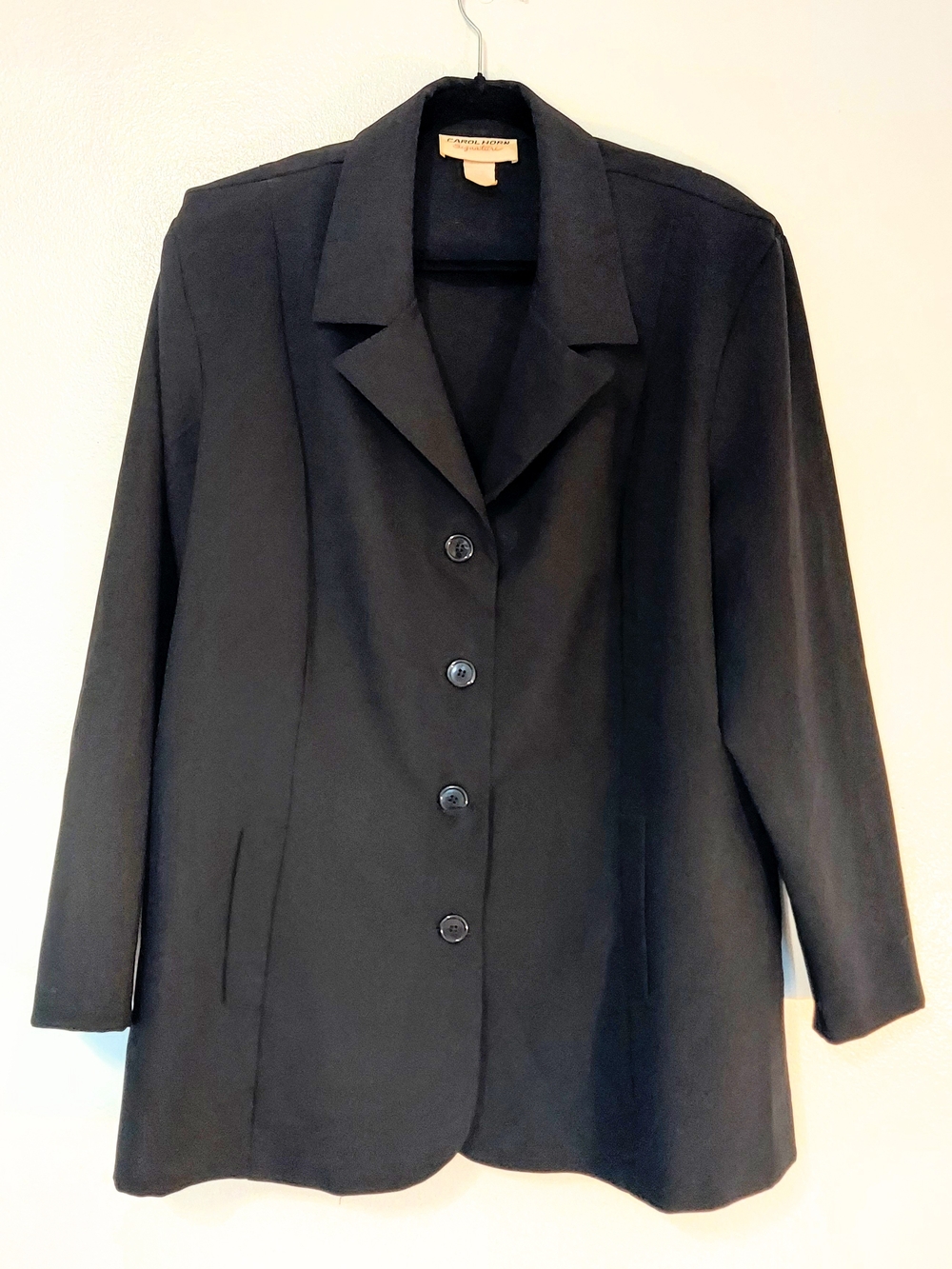 Carol Horn Signature Vintage Women's Black Button-Front Coat Jacket